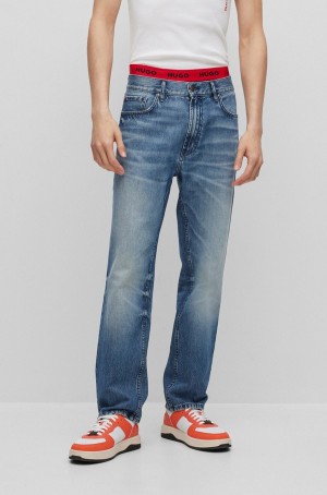 Jeans Hugo Boss Regular-fit In Blue Rigid Denim Hombre Azules | 56923-AQIT