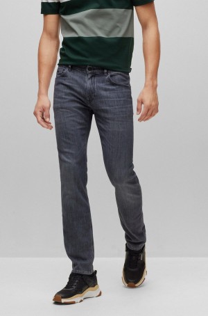 Jeans Hugo Boss Regular-fit In Grey Comodidad-stretch Denim Hombre Grises | 97456-PSAT