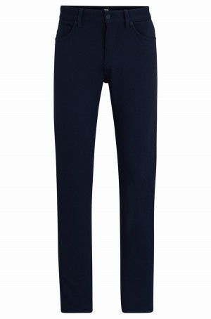 Jeans Hugo Boss Slim-fit In Anti-wrinkle Stretch Hombre Azules Oscuro | 60172-YBMI