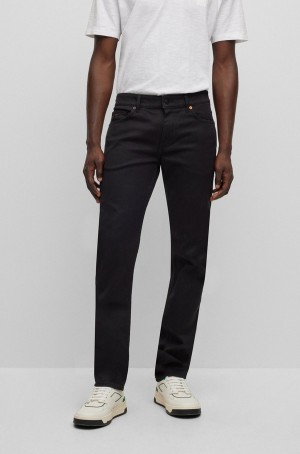 Jeans Hugo Boss Slim-fit In Black Comodidad-stretch Denim Hombre Negros | 13480-RONK