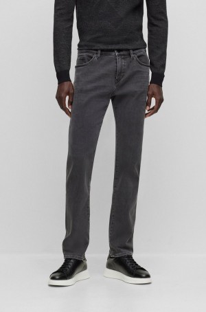 Jeans Hugo Boss Slim-fit In Black Stretch Denim Hombre Grises Oscuro | 24839-VKQM