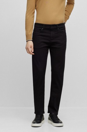 Jeans Hugo Boss Slim-fit In Black Super-soft Italian Denim Hombre Negros | 89031-QNUO