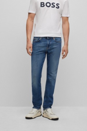 Jeans Hugo Boss Slim-fit In Blue Comodidad-stretch Denim Hombre Azules | 14386-YDZK