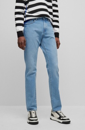 Jeans Hugo Boss Slim-fit In Blue Comodidad-stretch Denim Hombre Azules Claro | 93541-YGRU