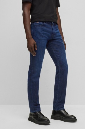 Jeans Hugo Boss Slim-fit In Blue Super-stretch Denim Hombre Azules Oscuro | 61592-IRGQ