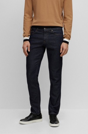 Jeans Hugo Boss Slim-fit In Dark-blue Comodidad-stretch Denim Hombre Azules Oscuro | 59036-QTLC
