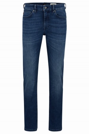 Jeans Hugo Boss Slim-fit In Dark-blue Super-stretch Denim Hombre Azules Oscuro | 45689-RSIT
