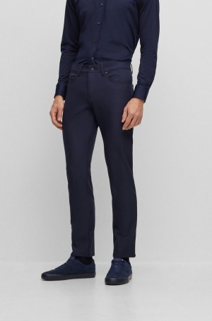 Jeans Hugo Boss Slim-fit In Performance-stretch Denim Hombre Azules Oscuro | 42305-YHDS
