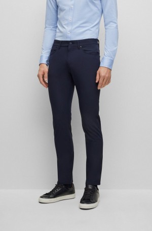 Jeans Hugo Boss Slim-fit In Performance-stretch Denim Hombre Azules Oscuro | 04175-UXIA
