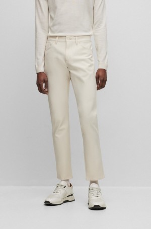 Jeans Hugo Boss Slim-fit In Performance-stretch Denim Hombre Blancos | 90238-LXWU