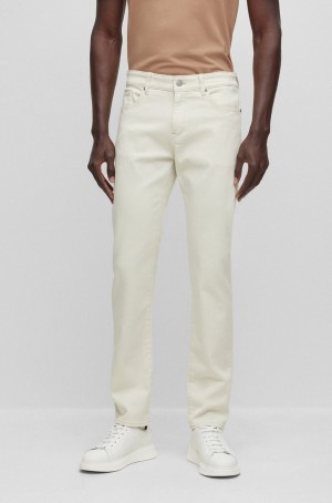 Jeans Hugo Boss Slim-fit In Super-soft Italian Denim Hombre Blancos | 89427-XFEG