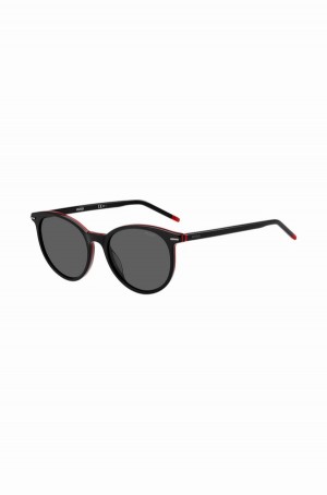 Lentes Hugo Boss Black-acetate With Red Details Mujer Negros | 09251-FGMN