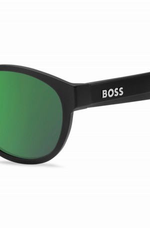 Lentes Hugo Boss Black-acetate With Red Rubberised Inner Temples Hombre Negros | 94257-BFKC