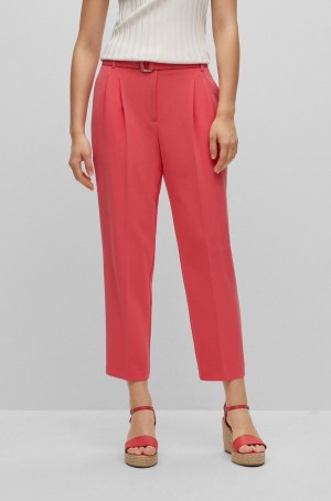 Pantalones Hugo Boss Cropped Regular-fit In Japanese Crepe Mujer Rosas | 07836-FURN