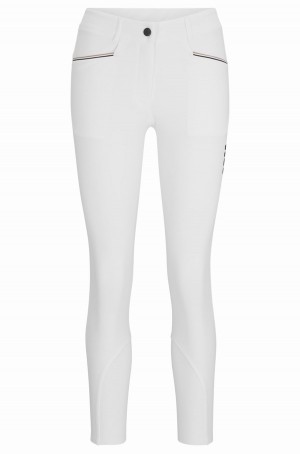 Pantalones Hugo Boss Equestrian Full-grip Breeches In Power-stretch Material Mujer Blancos | 19527-YNCT