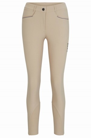 Pantalones Hugo Boss Equestrian Full-grip Breeches In Power-stretch Material Mujer Beige | 90472-CXIE