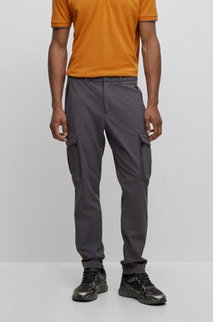 Pantalones Hugo Boss Regular-fit Chinos With Cargo Pockets Hombre Grises Oscuro | 02173-IXBL