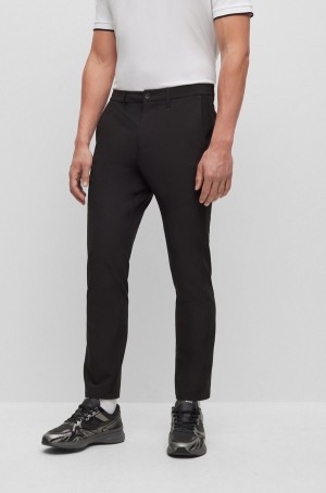 Pantalones Hugo Boss Regular-fit In Agua-repellent Stretch Fabric Hombre Negros | 32547-VTYR