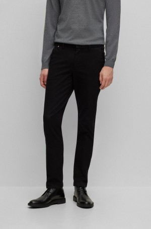 Pantalones Hugo Boss Slim-fit Chinos In A Stretch-cotton Blend Hombre Negros | 04329-BSDF