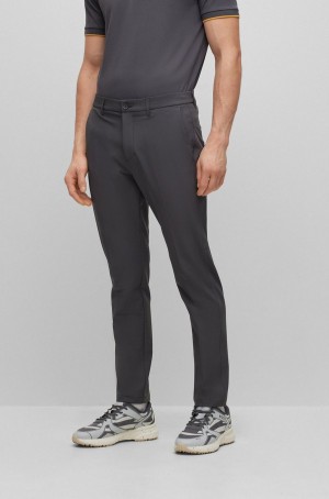 Pantalones Hugo Boss Slim-fit Chinos In Easy-iron Four-way Stretch Fabric Hombre Grises Oscuro | 87923-IFWU