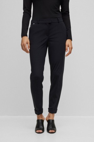 Pantalones Hugo Boss Slim-fit Cropped In Performance-stretch Mujer Negros | 29135-SFCQ