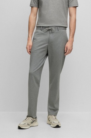 Pantalones Hugo Boss Slim-fit In Melange Interlock Hombre Grises | 65273-TCXH