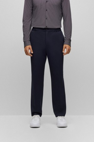 Pantalones Hugo Boss Slim-fit In Performance-stretch Hombre Azules Oscuro | 36751-LAXI