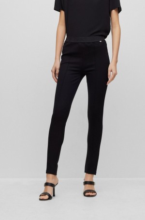 Pantalones Hugo Boss Slim-fit Leggings In Stretch With Logo Waistband Mujer Negros | 07823-QIXS