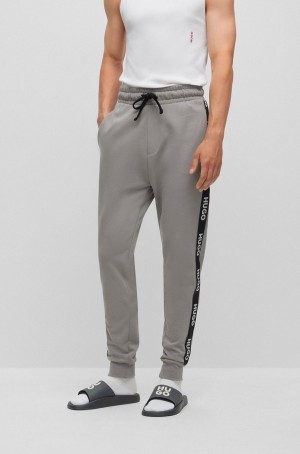 Ropa De Casa Hugo Boss Cuffed In Organic Algodon With Logo Tape Hombre Grises | 74309-XMCB