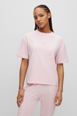 Ropa De Casa Hugo Boss Relaxed-fit With Contrast Logo In Soft Mujer Rosas Claro | 24351-LFQT