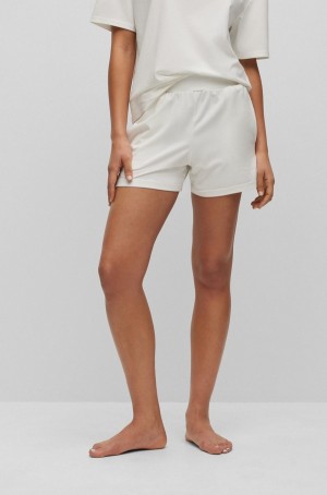 Ropa De Casa Hugo Boss Single-jersey With Contrast Logo Mujer Blancos | 05978-EGXD