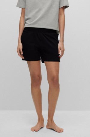 Ropa De Casa Hugo Boss Single-jersey With Contrast Logo Mujer Negros | 35810-XMYS