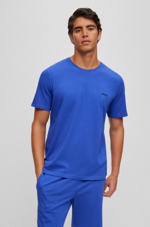 Ropa De Casa Hugo Boss Stretch Algodon With Contrast Logo Hombre Azules | 61907-EBSF