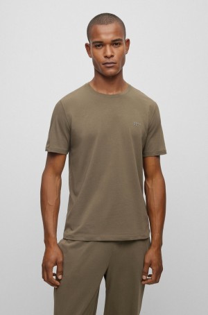 Ropa De Casa Hugo Boss Stretch Algodon With Contrast Logo Hombre Verdes | 51082-DCHA