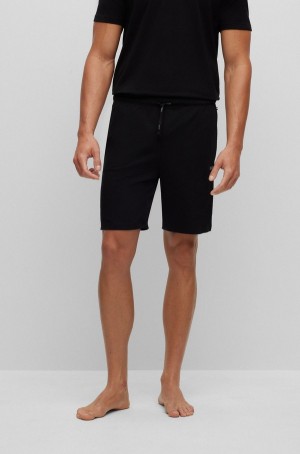 Ropa De Casa Hugo Boss Stretch-cotton With Contrast Logo And Drawcord Hombre Negros | 05421-KHIF