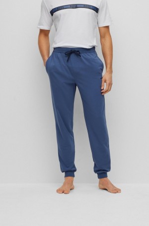 Ropa De Casa Hugo Boss Stretch-cotton With Embroidered Logo Hombre Azules | 38701-SNAX