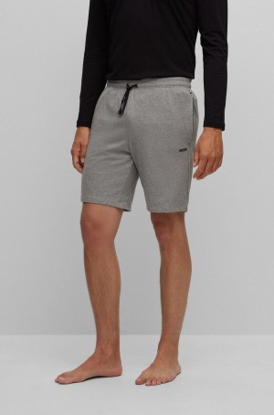 Ropa De Casa Hugo Boss Stretch-cotton With Contrast Logo And Drawcord Hombre Grises | 06134-GVKN