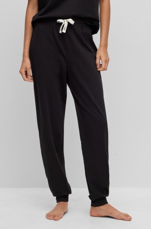 Ropa De Casa Hugo Boss Stretch-cotton With Branded Cords Mujer Negros | 21674-WGMC