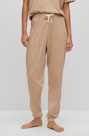 Ropa De Casa Hugo Boss Stretch-cotton With Branded Cords Mujer Beige | 75846-MHWP