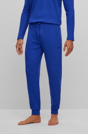 Ropa De Dormir Hugo Boss Algodon-blend With Embroidered Logo Hombre Azules | 08379-KZQB