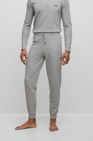 Ropa De Dormir Hugo Boss Algodon-blend With Embroidered Logo Hombre Grises | 63924-IAUY