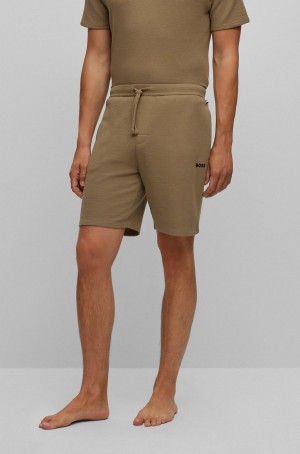 Ropa De Dormir Hugo Boss Algodon-blend With Embroidered Logo Hombre Verdes Claro | 10634-JLCZ