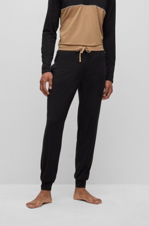 Ropa De Dormir Hugo Boss Algodon-blend With Logo Detail Hombre Negros | 42906-GERA