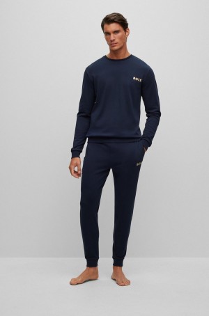 Ropa De Dormir Hugo Boss Gift-boxeds In Algodon With Metallic Branding Hombre Azules Oscuro | 52471-BXCL