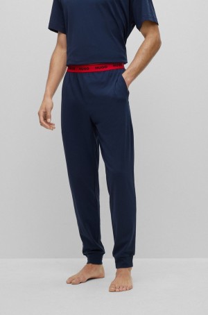 Ropa De Dormir Hugo Boss Stretch-cotton With Logo Waistband Hombre Azules Oscuro | 65918-CKVM