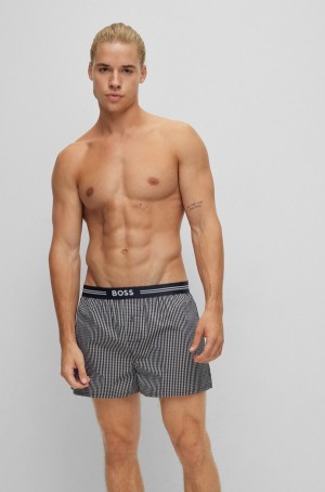 Ropa De Dormir Hugo Boss Two-pack Of Algodon With Logo Waistbands Hombre Negros | 29318-PLOB