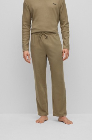 Ropa De Dormir Hugo Boss Waffle Algodon-blend With Logo Embroidery Hombre Verdes | 93106-NBOT