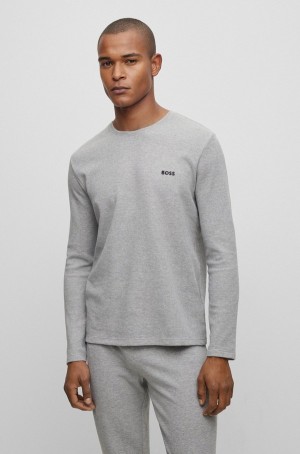 Ropa De Dormir Hugo Boss Waffle Algodon-blend With Logo Hombre Grises | 39874-RAEQ