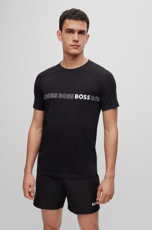 Ropa De Playa Hugo Boss Slim-fit With Spf 50+ Uv Protection Hombre Negros | 18954-BQLK