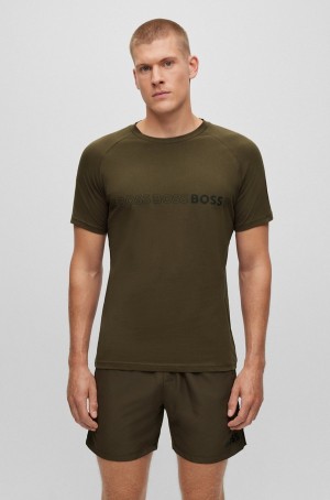 Ropa De Playa Hugo Boss Slim-fit With Spf 50+ Uv Protection Hombre Verdes Oscuro | 92376-XIAN